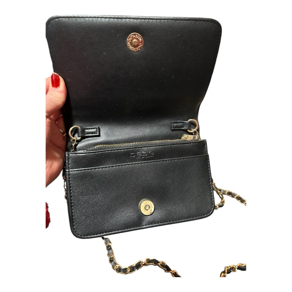 Bebe Black and Gold Mini Quilted Bag - Picture 4 of 7